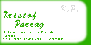 kristof parrag business card